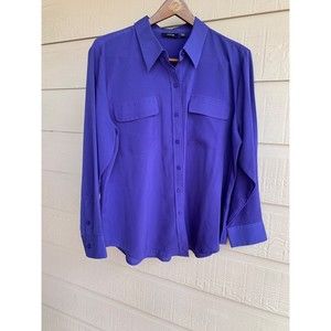 APT.9 women blouse button up Petite XL Purple